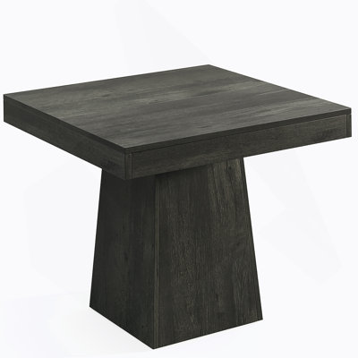 31.5 Inch Square Farmhouse Dining Table With Thick Top And Sturdy Base, Compact For Small Spaces, Gray Finish