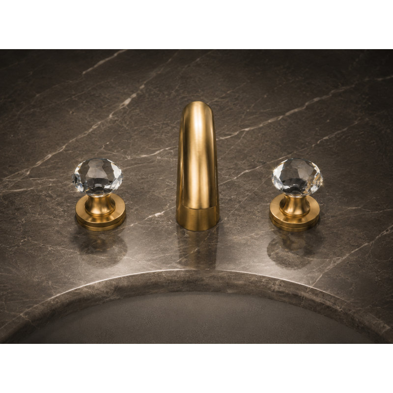 Rock Widespread Bathroom Faucet, Brushed Gold