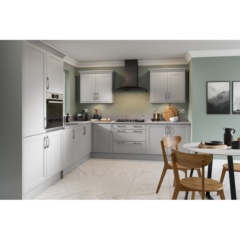 KitchenKit Flatpack Shaker Ultra Matt Panel Wall End, Light Grey
