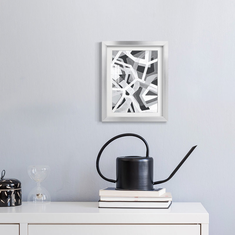 Magnetic Greys I -Framed Print, 25.5" H x 17.5" W, Silver