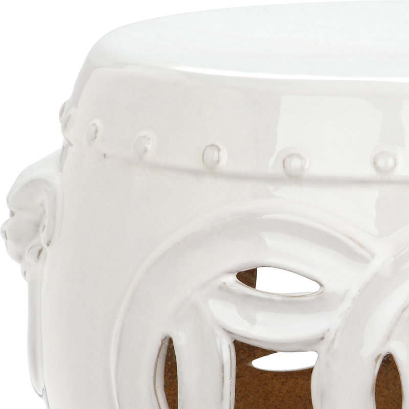 Tabouret de jardin Veer, Blanc antique