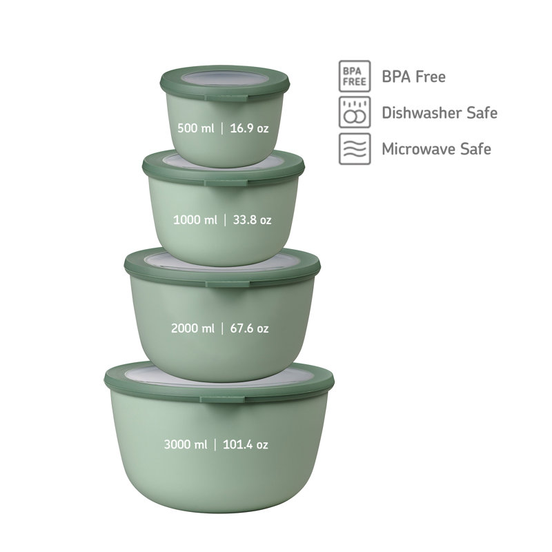 4 Container Food Storage Set, Sage