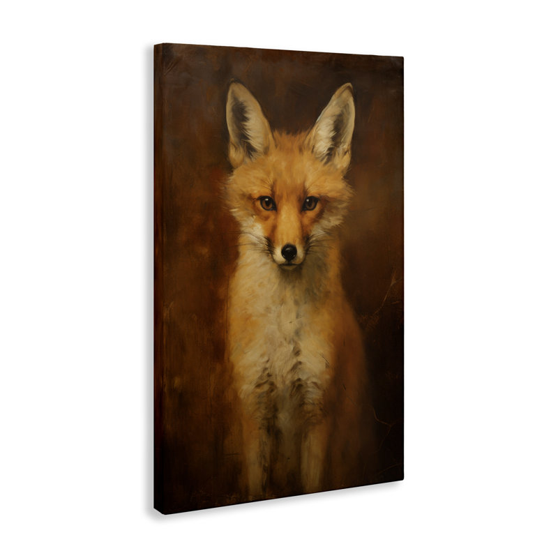 Art mural sur toile Stoic Baby Fox par Petal Prints Design, H 45 po x l 30 po