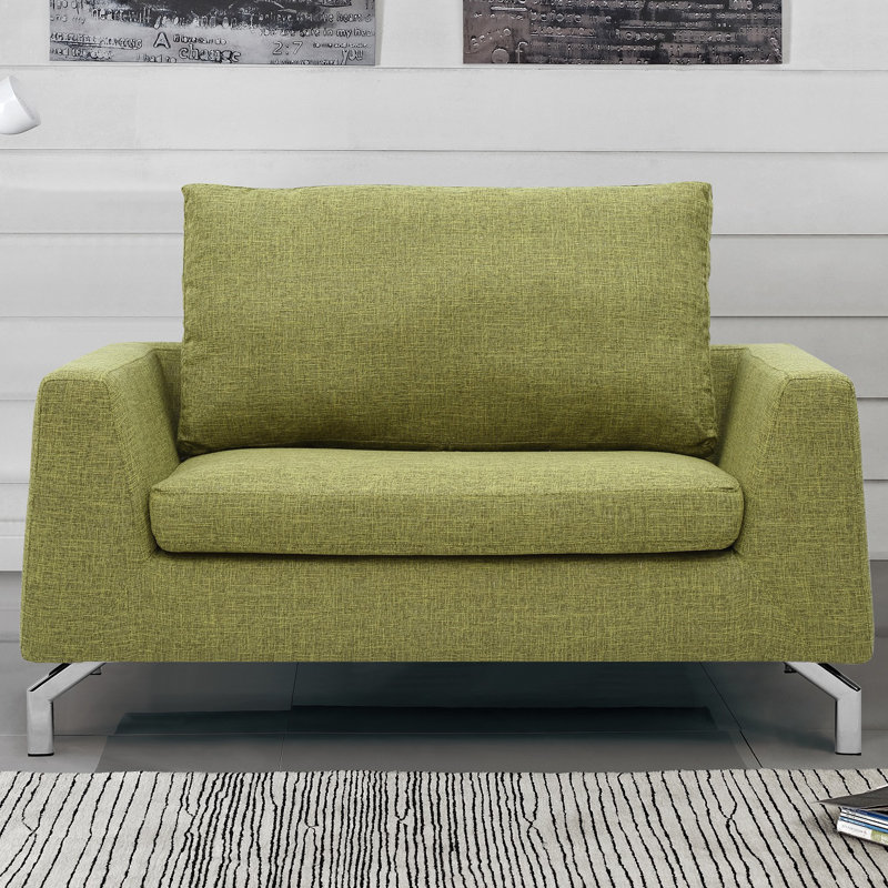 Almondsbury Upholstered 51.6'' Loveseat, Lemon Green 100% Linen