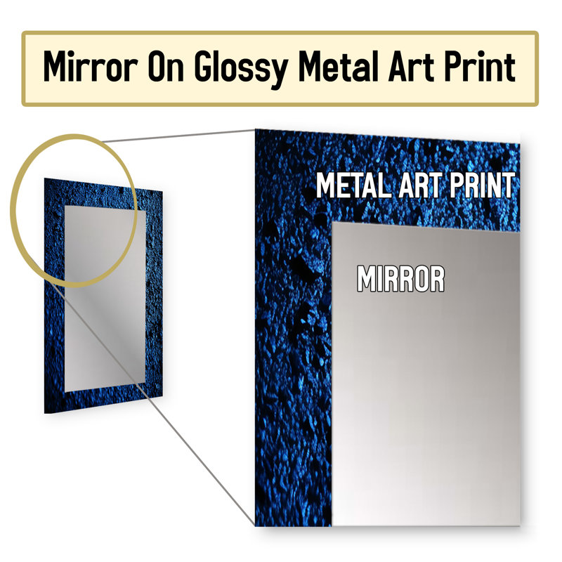 Abstrait Euphoria Deep Blue Happiness - peinture abstraite murale, miroir décoratif moderne, impression sur métal
