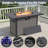 Abdullah 5-Person Modern Aluminum Patio Furniture Set with Fire Pit Table, 3-Seat Sofa & 2 Single Chairs with Gray Cushions-1085314451