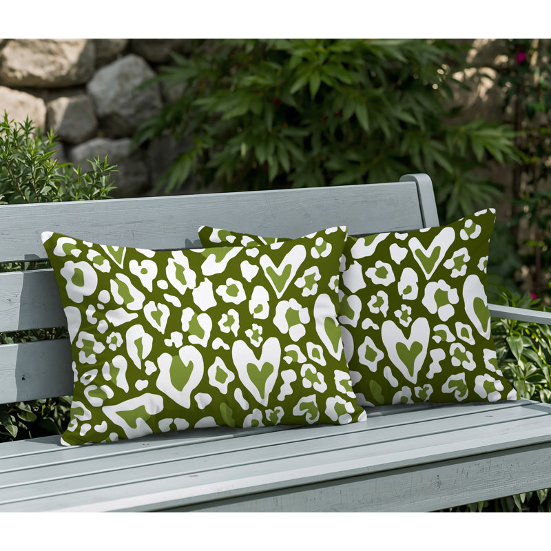 Oreiller réversible intérieur / extérieur à imprimé zébré Bobbi, 20 po x 14 po, Chartreuse