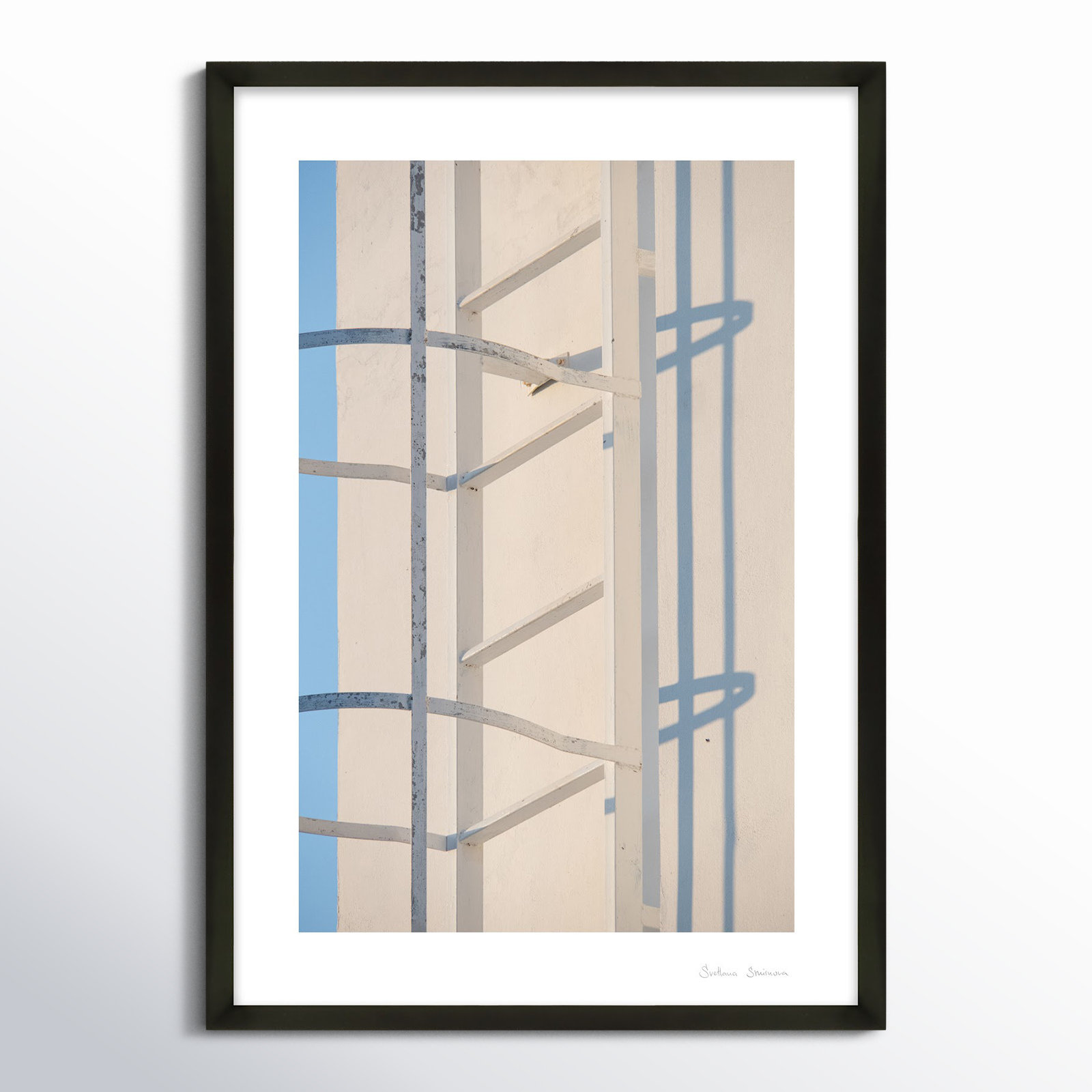 Lowell "White Fragments from Greece 3" Print, Black, 30" H x 21" W x 1.25" D