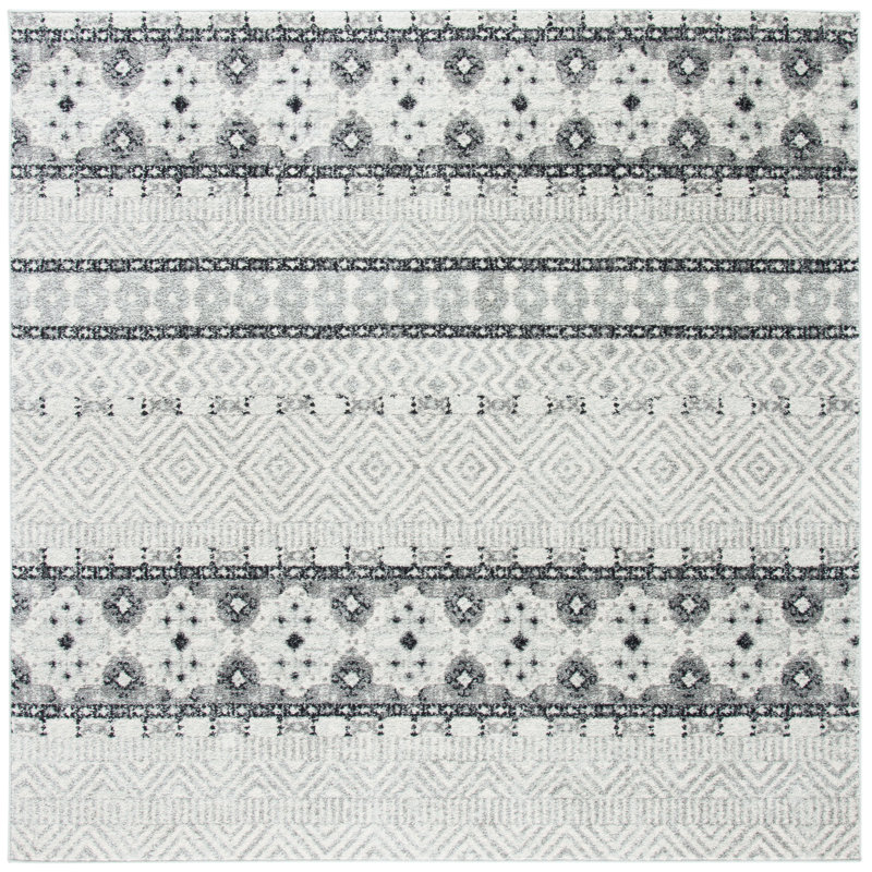 Tapis gris anthracite/gris sud-ouest Shackleford, Carré 6 pi 7 po
