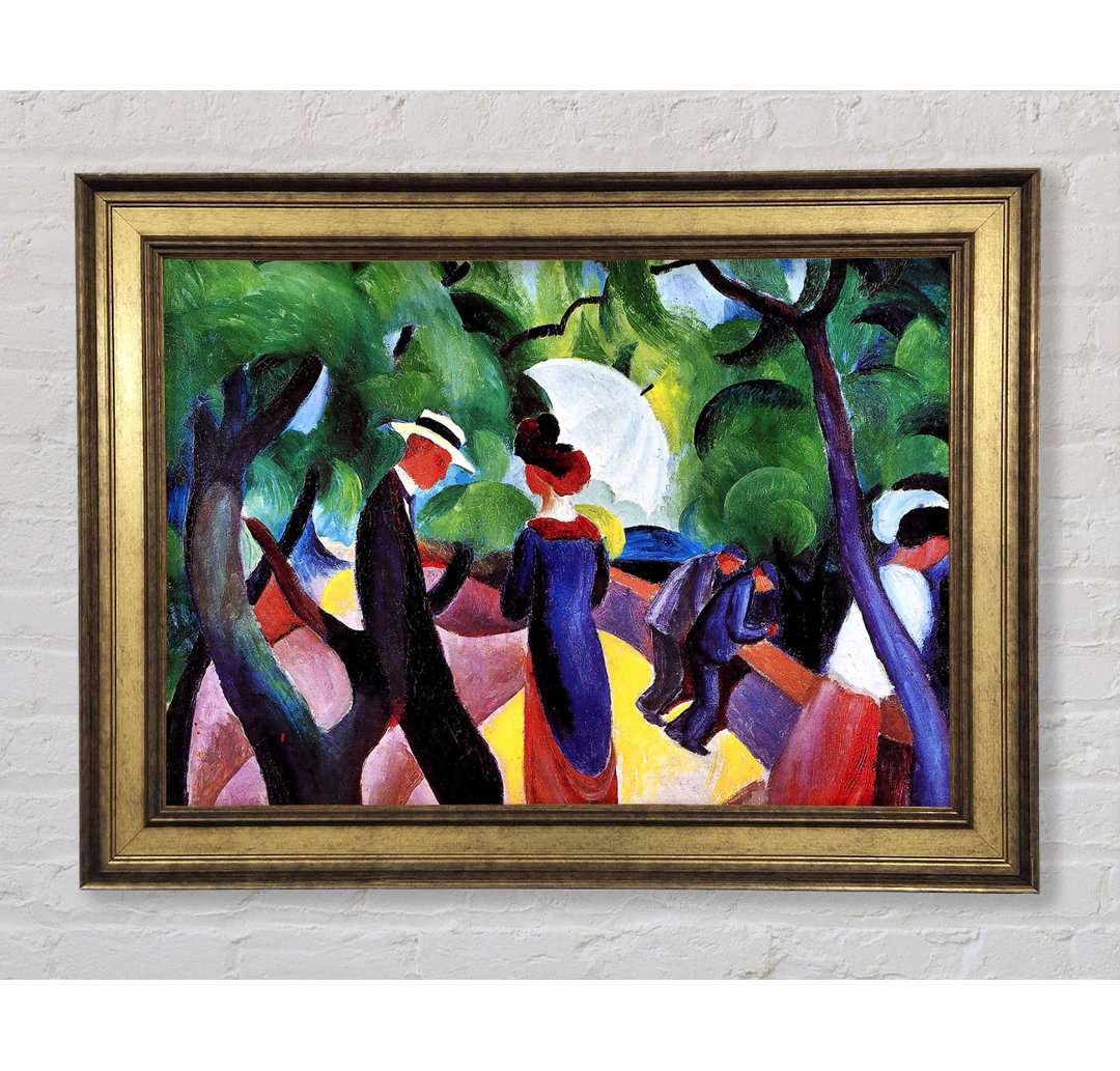 August Macke Promenade - Einzelner Bilderrahmen Kunstdrucke