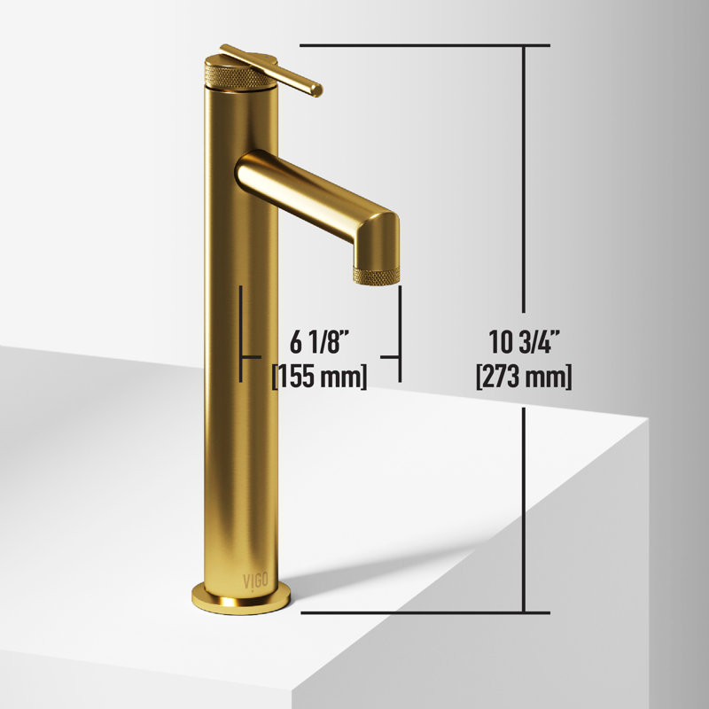 Robinet de lavabo vasque à poignée simple 11 "Sterling H, Or brossé mat