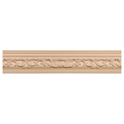 4 3/4"H x 4 7/8"P x 6 3/4"F x 94 1/2"L Medway Carved Wood Crown Moulding, Maple