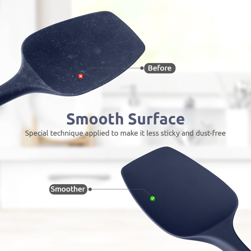 Spatule en silicone haute résistance à la chaleur U-Taste 600ºF flexible pour la cuisine, Bleu minuit