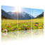 Scénario et paysages urbains, montagne, prairie, fleurs, reflet de la lumière du soleil, ensemble de 3 impressions sur toile-1021023538