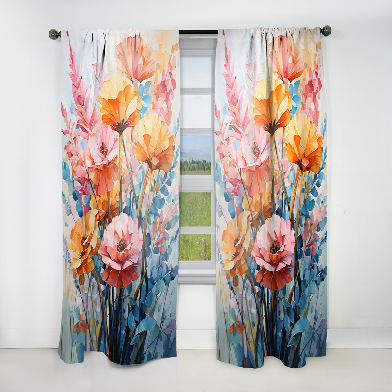 Kheya - Rideau de fougères - Rideau floral obscurcissant - 1 panneau, L 52 po x L 108 po