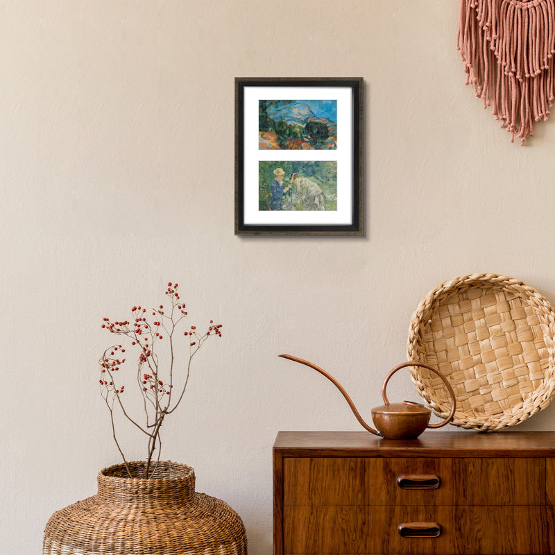 Marketia Picture Frame with Mat, Black/Walnut