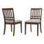 Chaises de salle à manger 2 pièces scandinaves modernes, dossier en bois courbé avec siège en tissu gris, finition pour la salle à manger et un appartement, facile à assembler - Brun clair - Brun-131378370