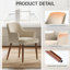 Chaise d'appoint rembourrée en bois massif avec accoudoirs-509341758