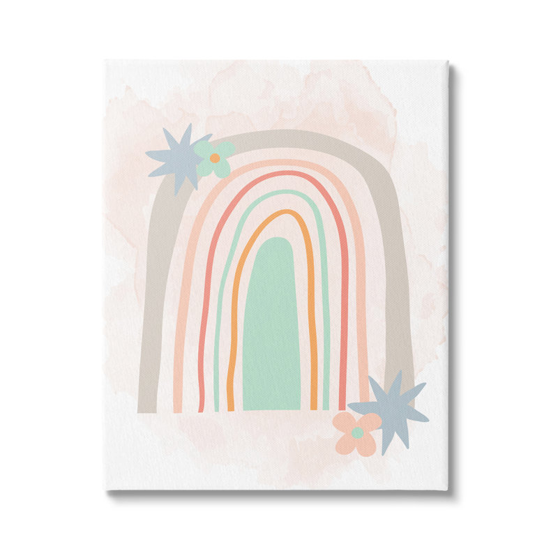 «Whimsical Wavy Rainbow Star Shapes», impression, H 48 po x l 36 po x P 1,5 po, Toile tendue
