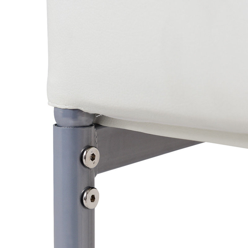 Chaise parsons en simili cuir Kymani, blanc