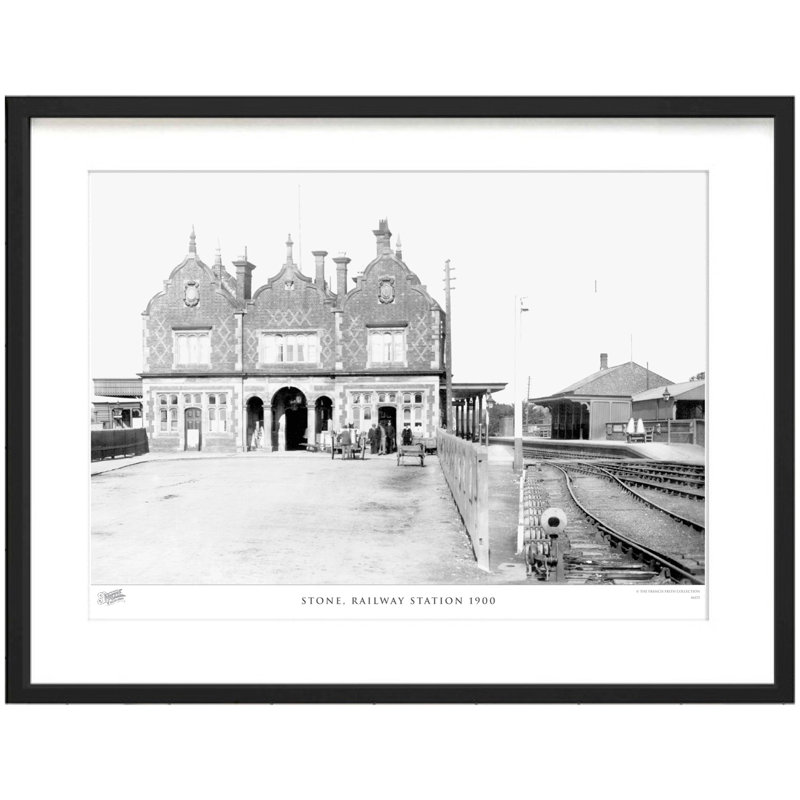 Stone, Railway Station 1900 - Single Picture Frame Print, 60cm H x 80cm W x 2.3cm D
