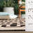 Arneshia Geometric Sand/Black Indoor / Outdoor Area Indoor/Outdoor Area Rug-1458729711