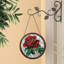Vitrail rouge rose doré vitrail panneaux Suncatcher pour décor de fenêtre-1307218782