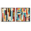 Cressi - Ensemble de 2 collages de formes carrées abstraites-101846384-101846385