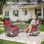 Ensemble de conversation d'extérieur carré en osier 7 pièces Elona avec fauteuils pivotants, repose-pieds et table d'appoint pour patio-1287818101