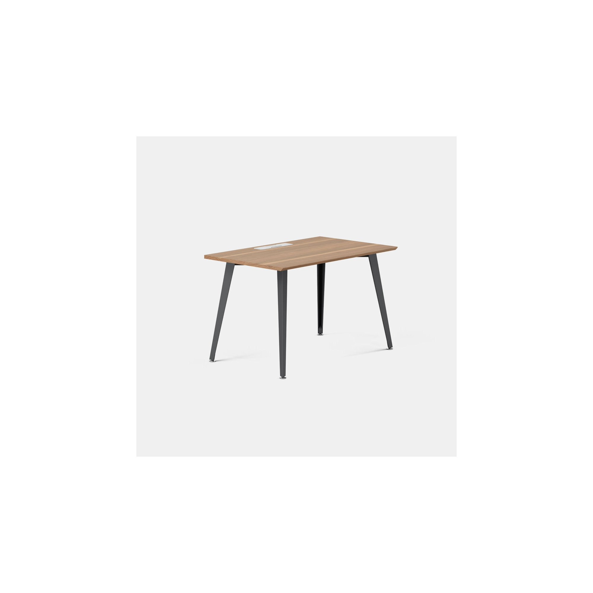 Office Desk, 30" H x 48" W x 24" D, Walnut, Charcoal