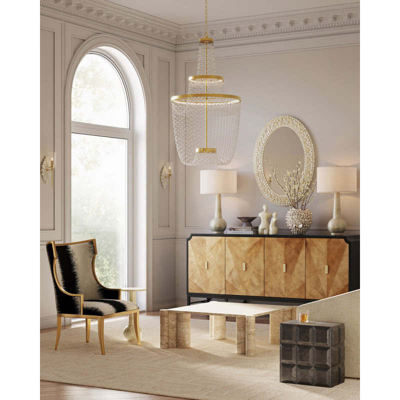 Merriam Oval Bone, Engineered Wood Mirror
