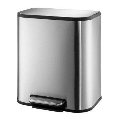 5.3 Gallon Stainless Steel Trash Can, 20 Liter Rectangular Garbage Can