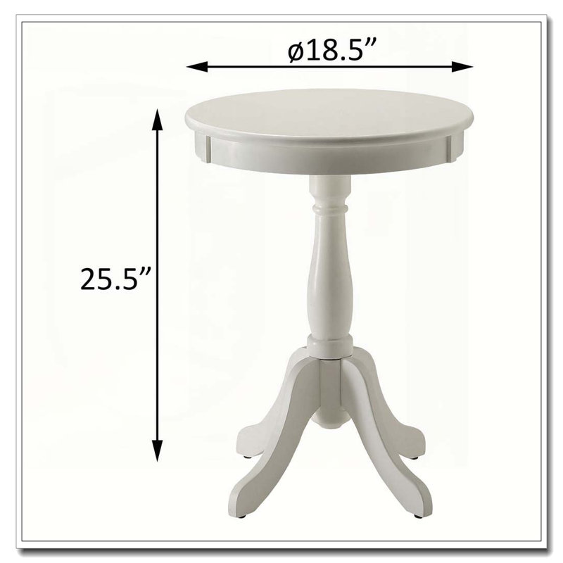 Table d'appoint blanche avec piédestal tourné
