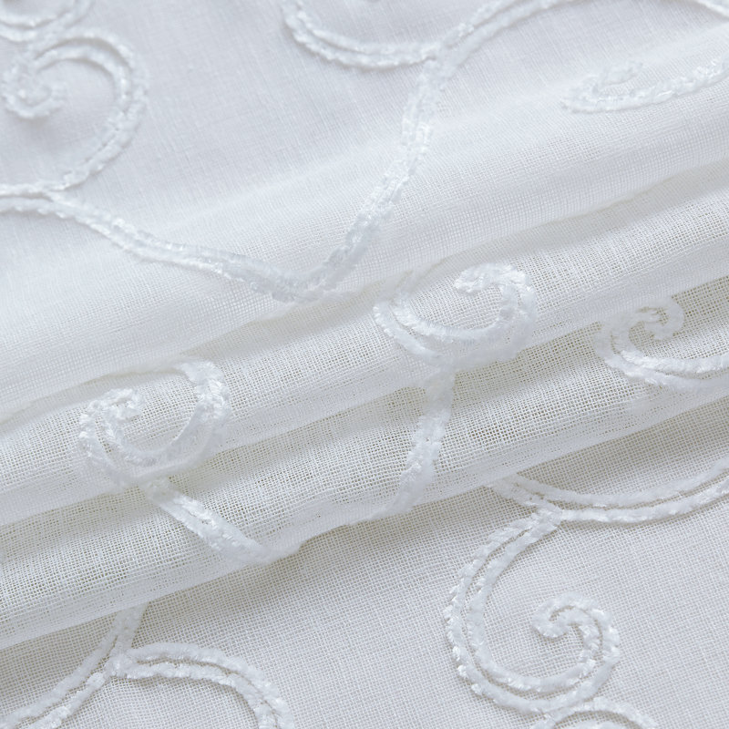 Niyaz Semi Sheer Curtain Pair, White, 76" W x 84" L