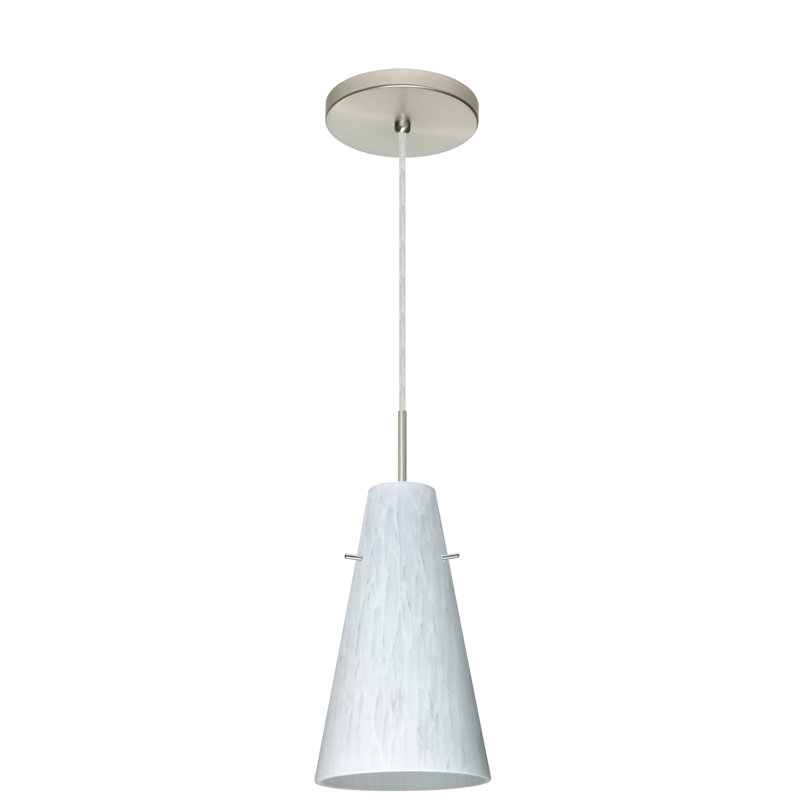 Canyon Creek 1 - Light Single Pendant, Satin Nickel, Amber Matte, Incandescent