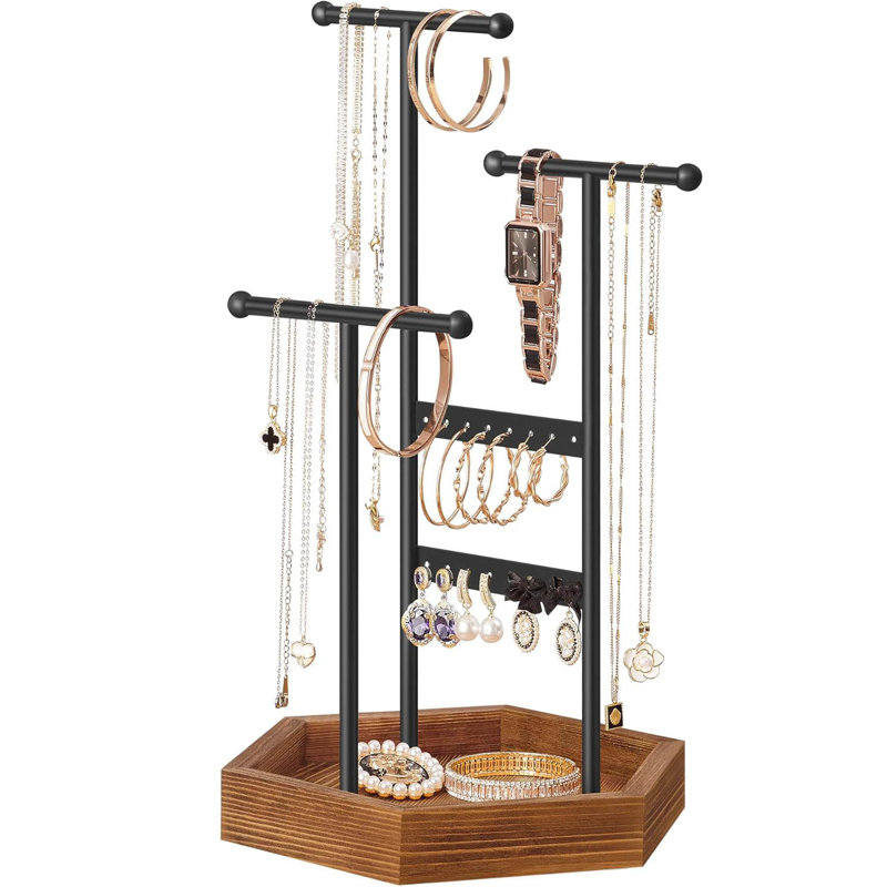 Jewellery Stand +, White/Natural Beige