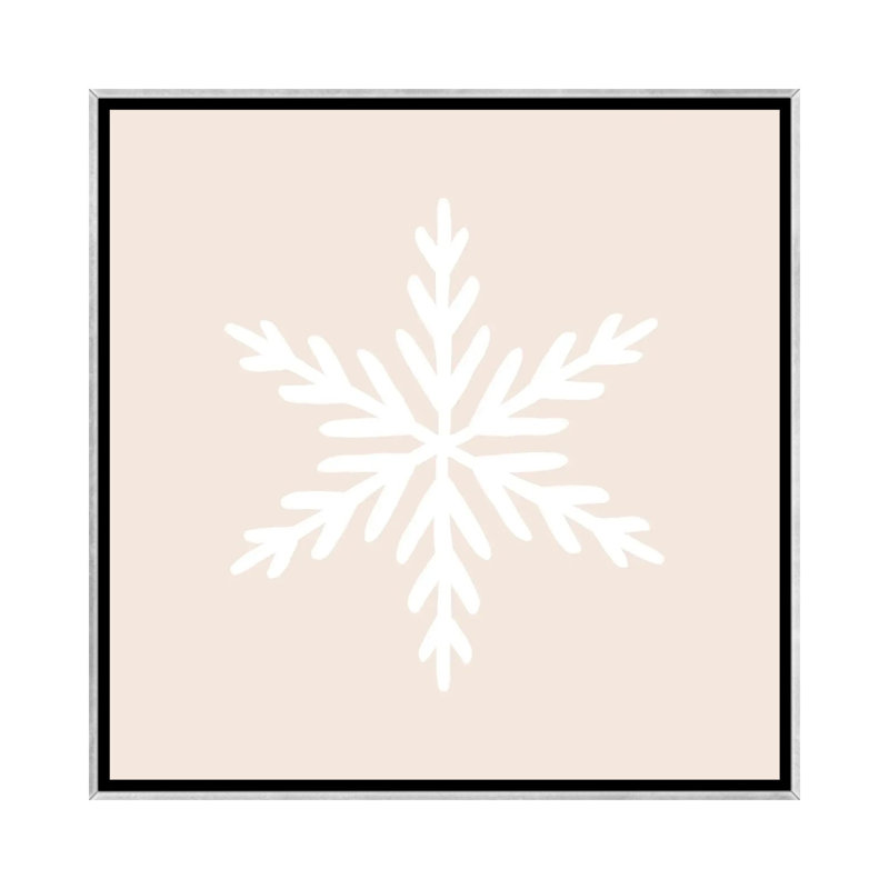 « Snowflake » par Orara studio-reproduction d’art, H 18 po x l 18 po x 1,5 po, Toile avec cadre argenté, Pas de tapis