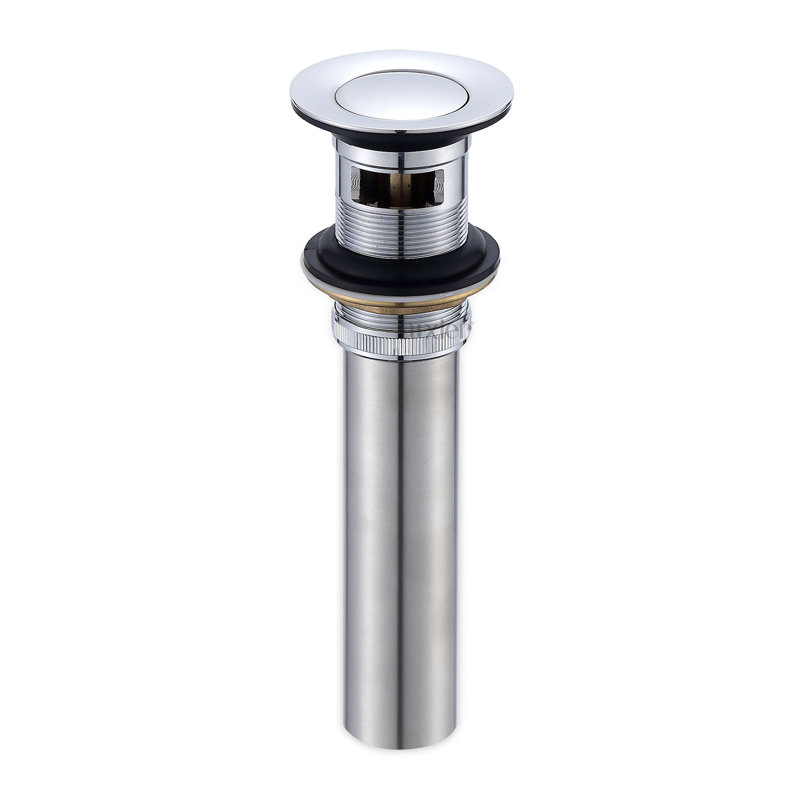 Pop-Up Bathroom Sink Drain Stopper with Overflow, Chrome