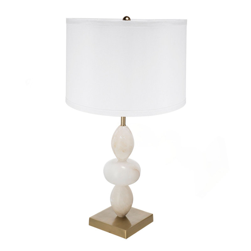 Lampe de table ronde à trois niveaux avec abat-jour tambour D14 x 26,3 po (assemblage de l'abat-jour requis)
