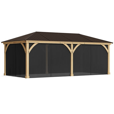 Yardistry Black Fabric Screen for Gazebo