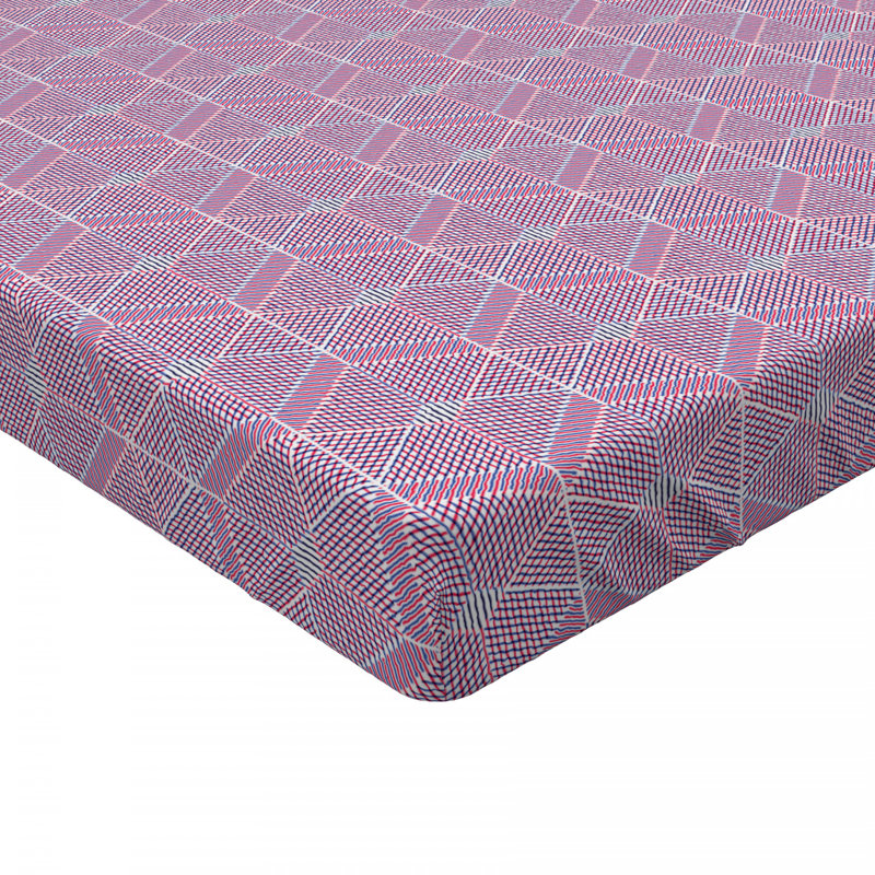 Microfiber Geometric Fitted Sheet, Queen Fitted Sheet