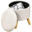 Repose-pieds avec tabouret rond avec plateau rembourré HOMcom, blanc crème