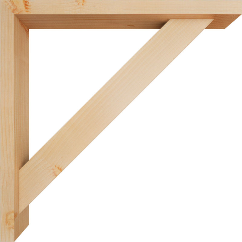 Traditional Block Bracket w/ Offset Brace, 26 x 26, 3 1/2"W Douglas Fir (Smooth)