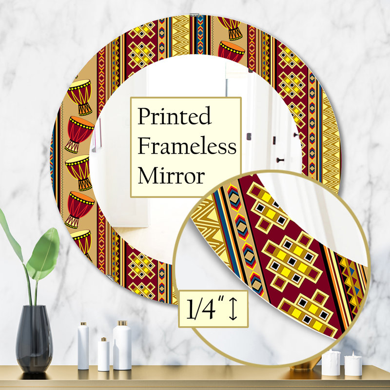 Miroir d'appoint africain, H 31,5 po x l po