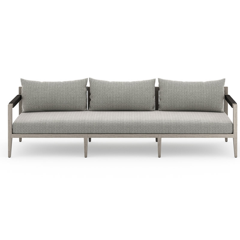 Sherwood Outdoor 3 - Seat Patio Sofa, Weathered Gray, Faye Sand