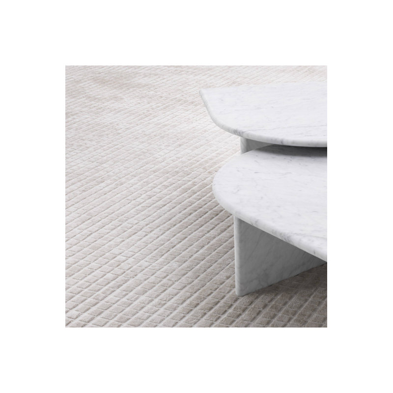 Crown Checkered Area Rug in Silver