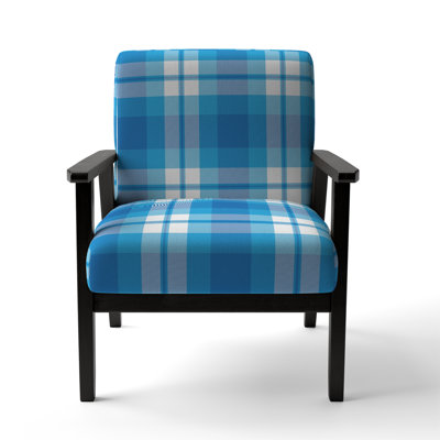 Fauteuil d'appoint rembourré à motif Blue Tartan