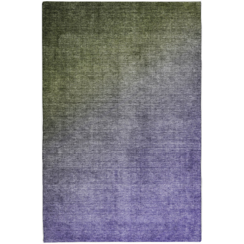 Premium Machine Washable Dream Shag ADS569 Ombre Rug, 8' x 10', Olive
