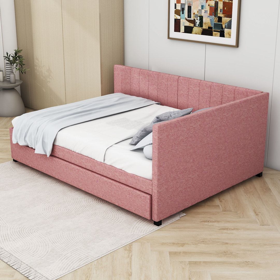 Upholstered Sofa Daybed with Trundle Latitude Run® 