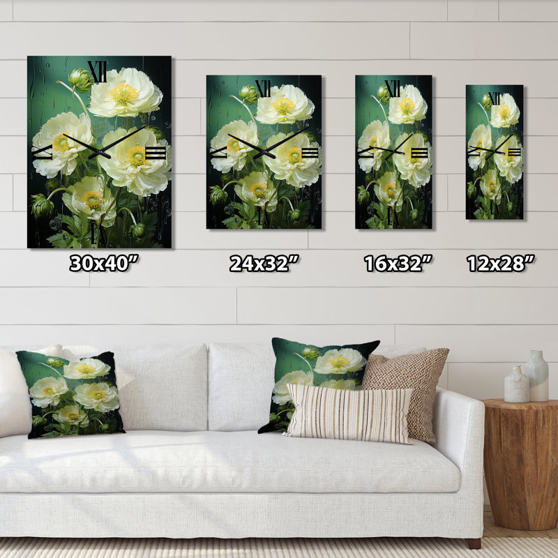 Green Buttercups Realistic Radiance I - Horloges murales Buttercups, Petit